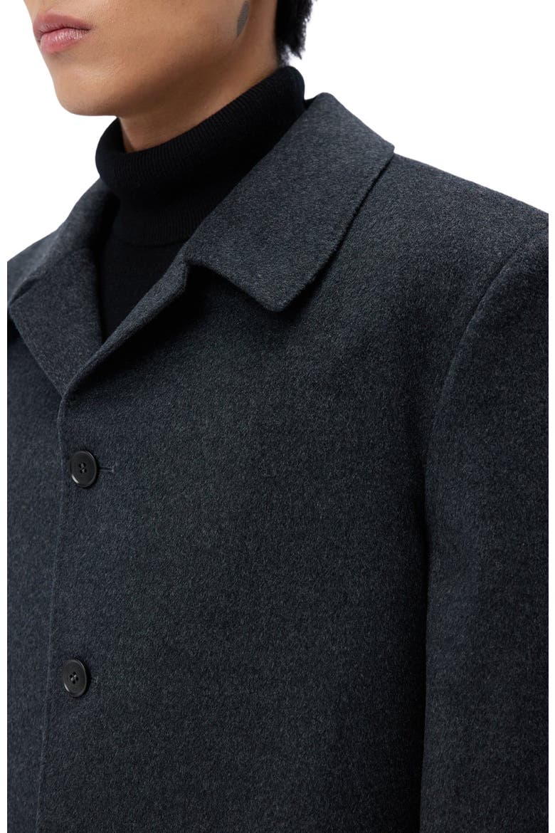 Men's Single Breasted Cashmere Coat, Alternate, color, charcoal