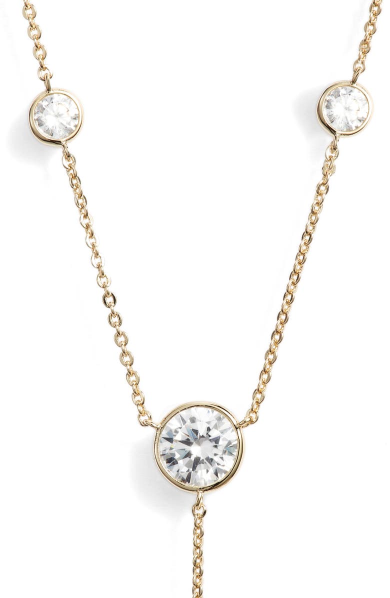 Nordstrom Bezel Stone Station Y-Necklace, Alternate, color, 