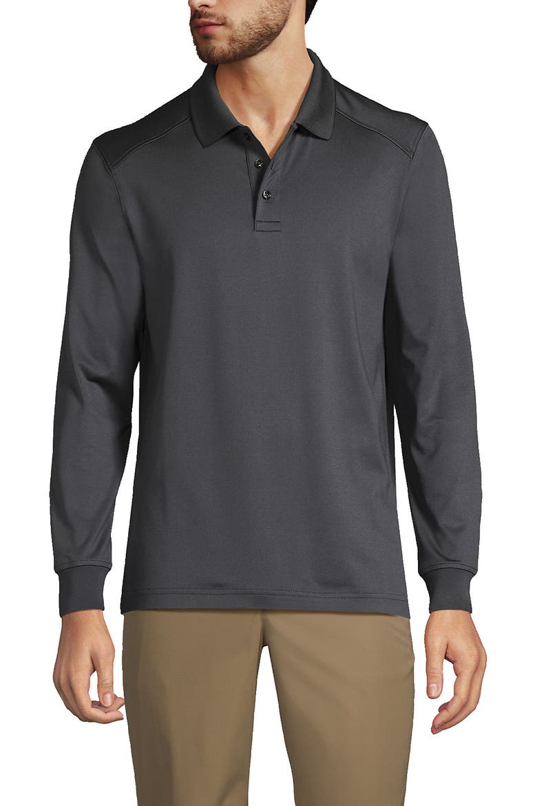 School Uniform  Long Sleeve Rapid Dry Polo Shirt, Main, color, Soapstone