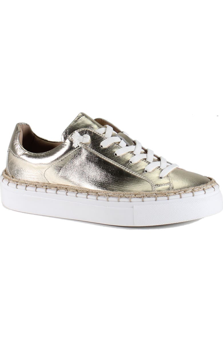 DibaTrue EM BELISH Metallic Leather Lace Up Sneaker, Main, color, Light Gold