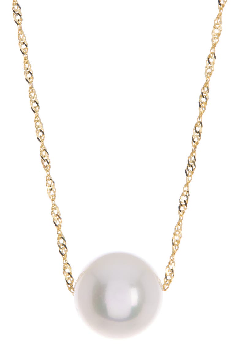 14K Yellow Gold Freshwater Pearl Necklace, Main, color, WHITE