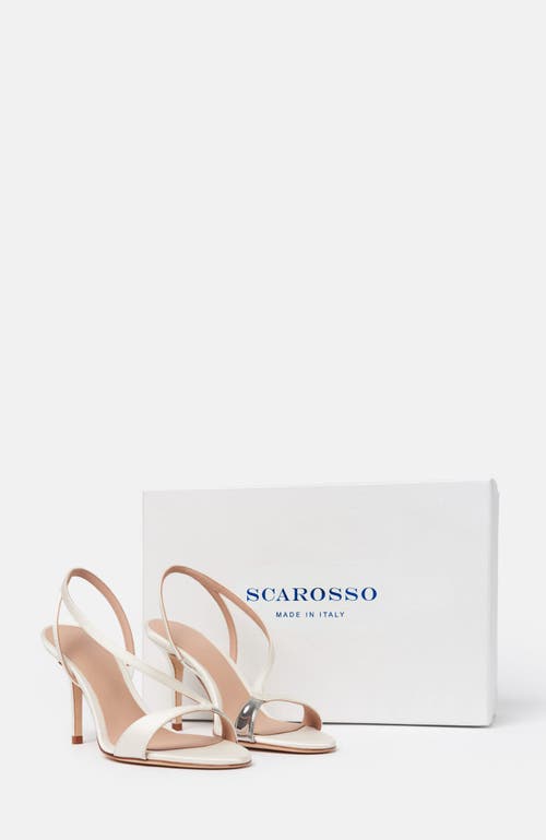 Scarosso Paula Almond-toe Strappy Sandals In White
