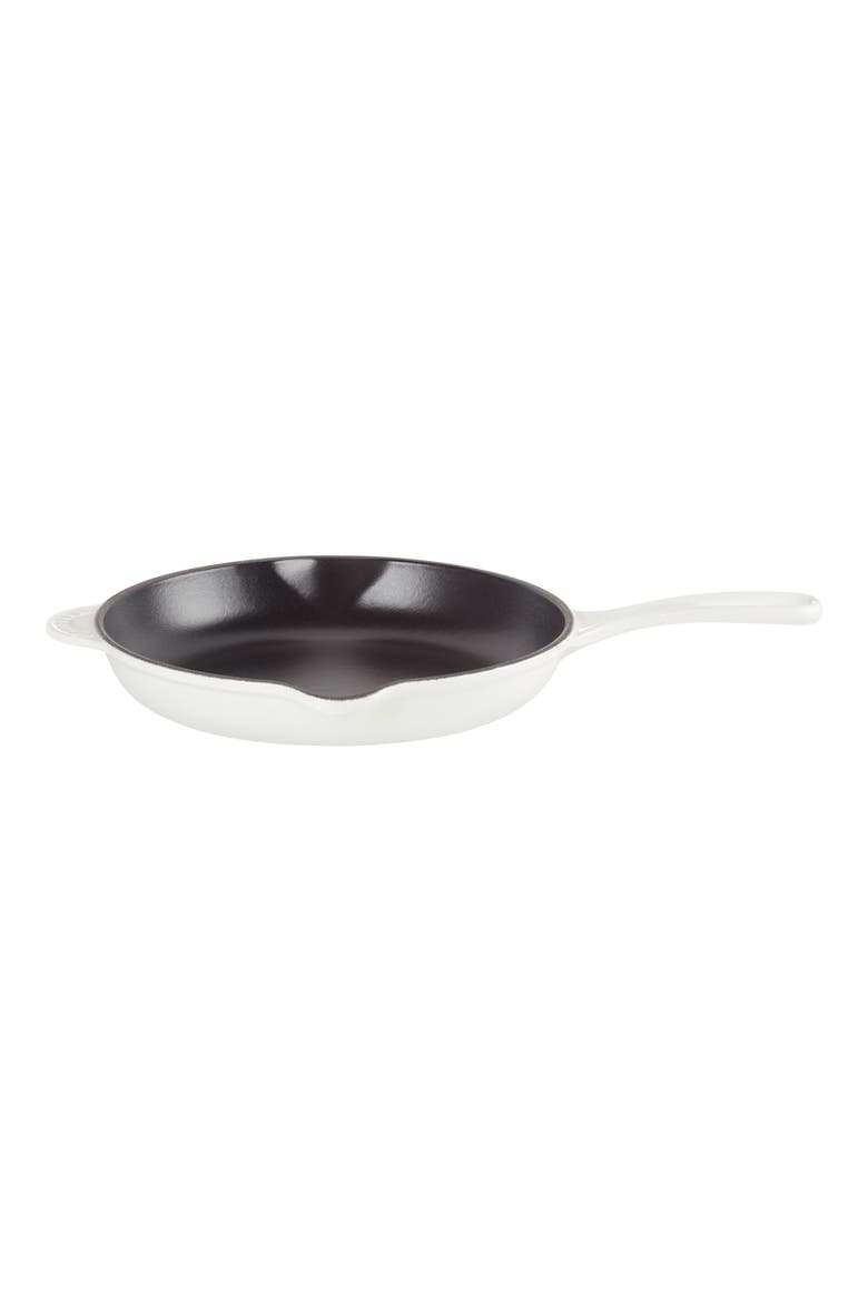 9 Inch Enamel Cast Iron Skillet, Alternate, color, WHITE