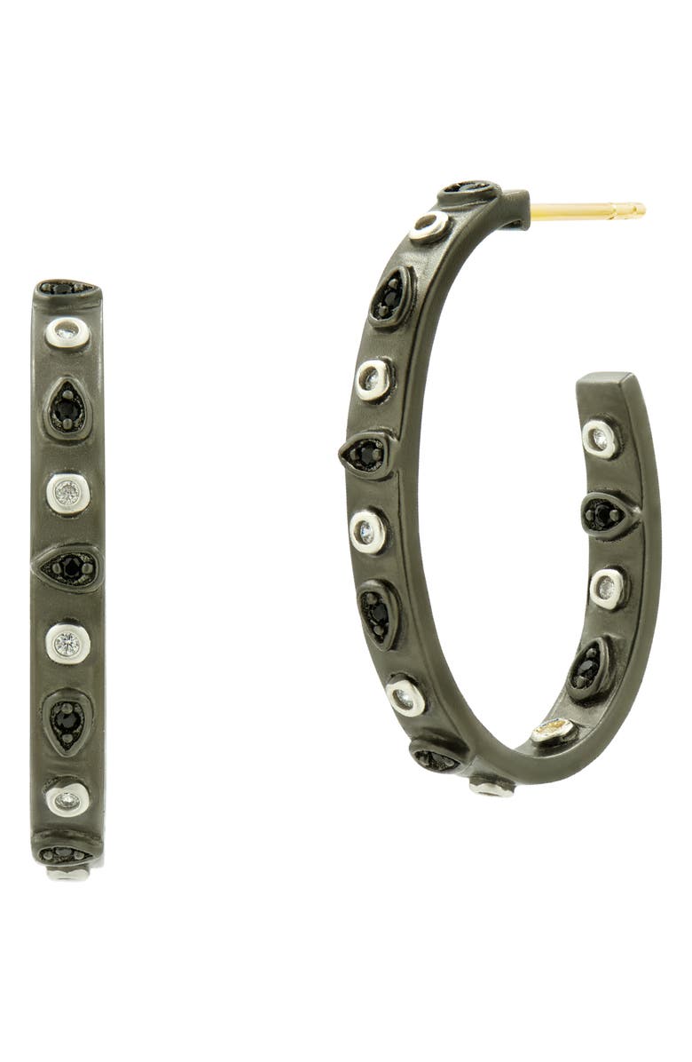 FREIDA ROTHMAN Stud Oval Hoop Earrings, Main, color,