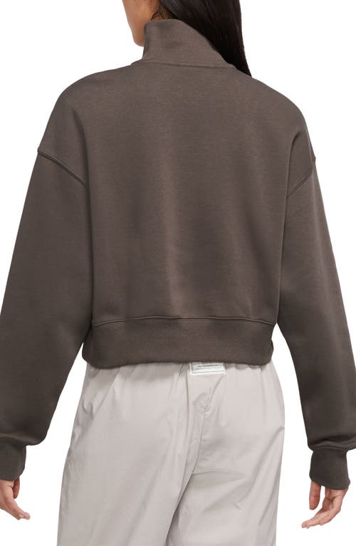 Nike Sportswear Phoenix Fleece Crop Sweatshirt In Brown
