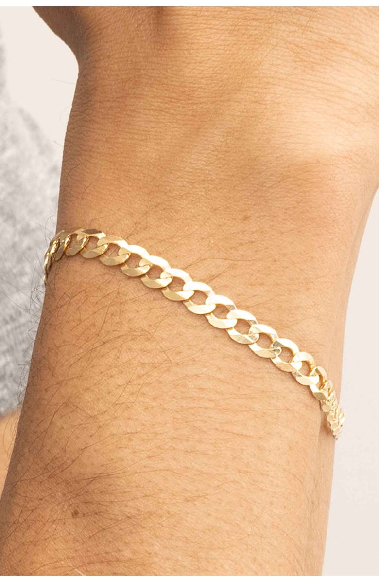 Oradina Men's Carmine Curb Bold Bracelet in 14K Gold, Alternate, color, Yellow Gold