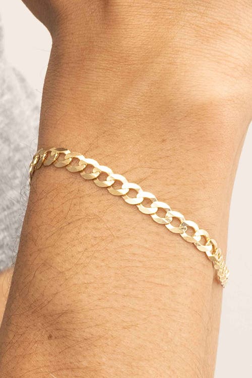 Oradina Carmine Curb Bold Bracelet In Yellow Gold