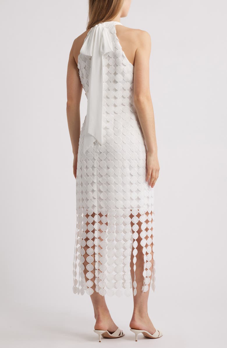 Anne Klein Lace Fringe Hem Sleeveless Maxi Dress, Alternate, color, 