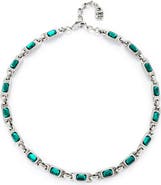 UNODE50 Sterling silver-plated necklace with green crystals