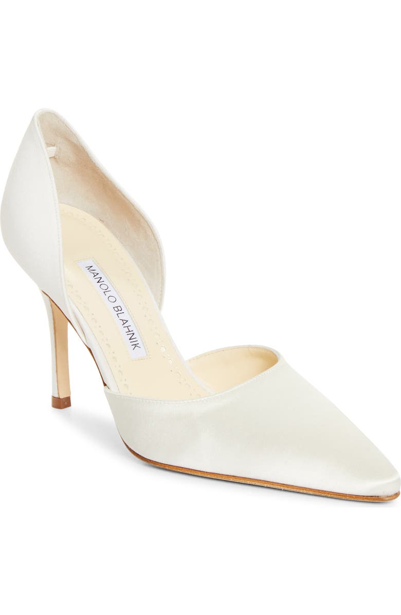 Manolo Blahnik Taylerbinu Satin d'Orsay Pump, Main, color, Cream