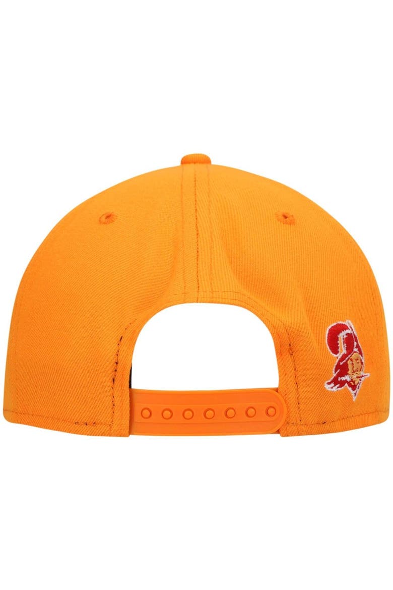 Men's New Era Orange Tampa Bay Buccaneers Script Original Fit 9FIFTY Snapback Hat, Alternate, color, Orange
