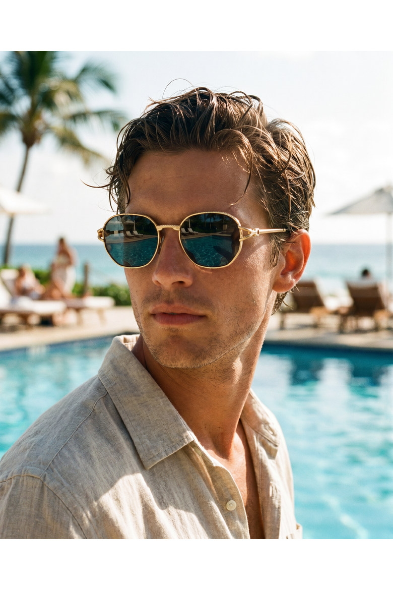 Ammiras 52mm Sunglasses, Alternate, color, Black/Gold