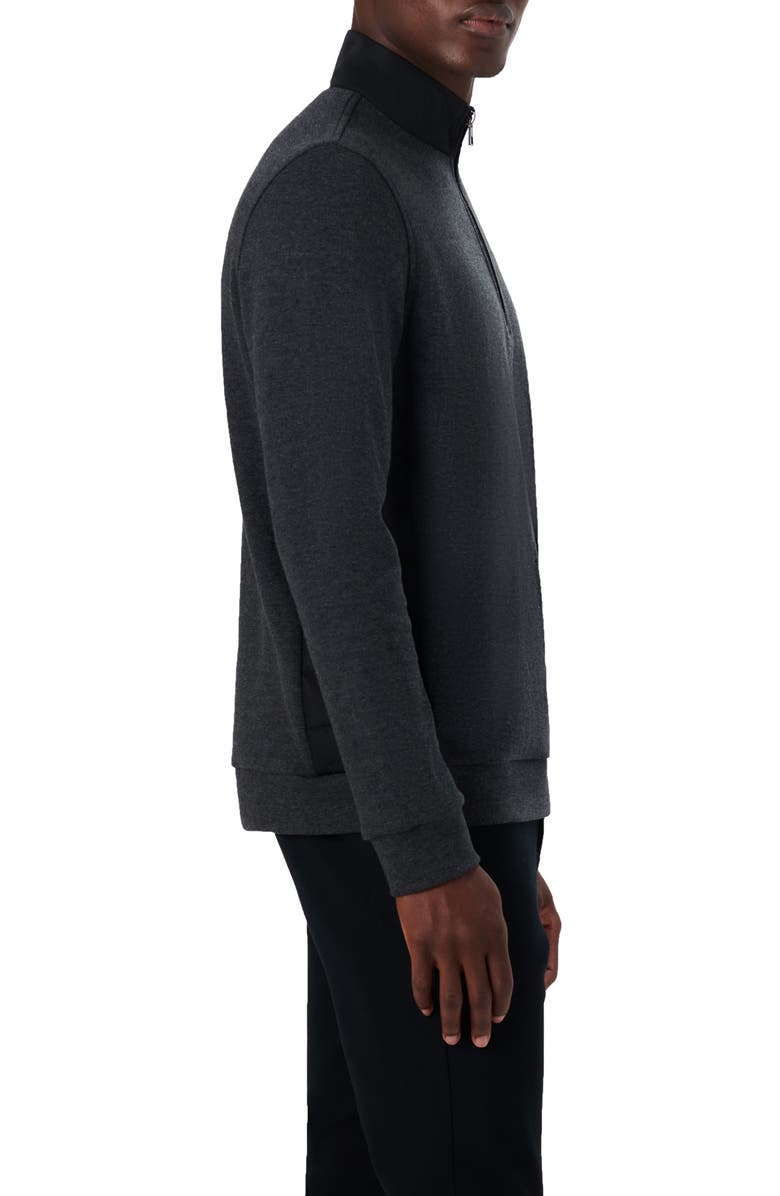 Bugatchi Mixed Media Quarter Zip Pullover, Alternate, color, 