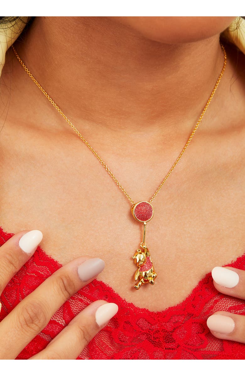 Disney Winnie the Pooh Swinging Balloon Necklace, 18", Alternate, color, Yellow, Red