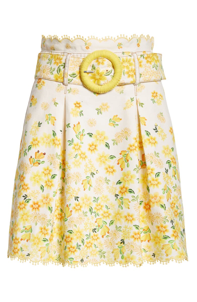 FARM Rio Azaleia High Waist Belted Miniskirt, Alternate, color, 