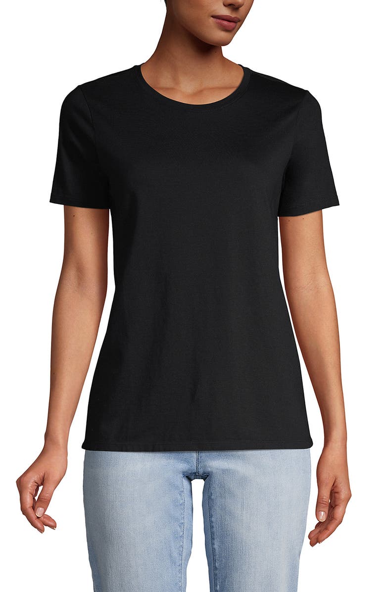 Lands' End Relaxed Supima Cotton T-Shirt, Main, color, Black