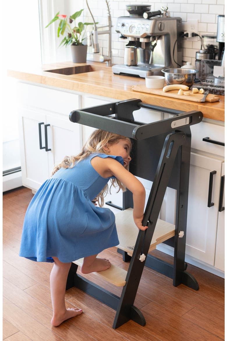 Learn 'N Fold Learning Tower® Toddler Step Stool, Alternate, color, CHARCOAL W/ NATURAL