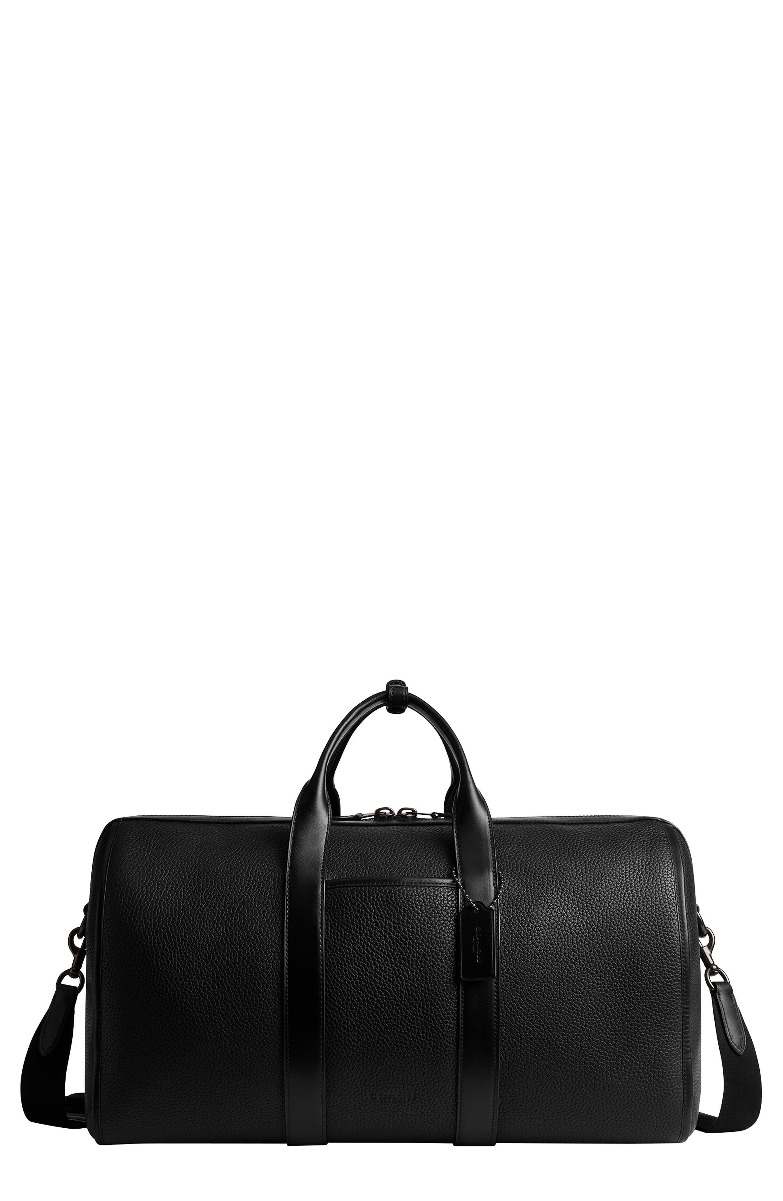 COACH Gotham Pebble Leather Duffle Bag, Main, color, 