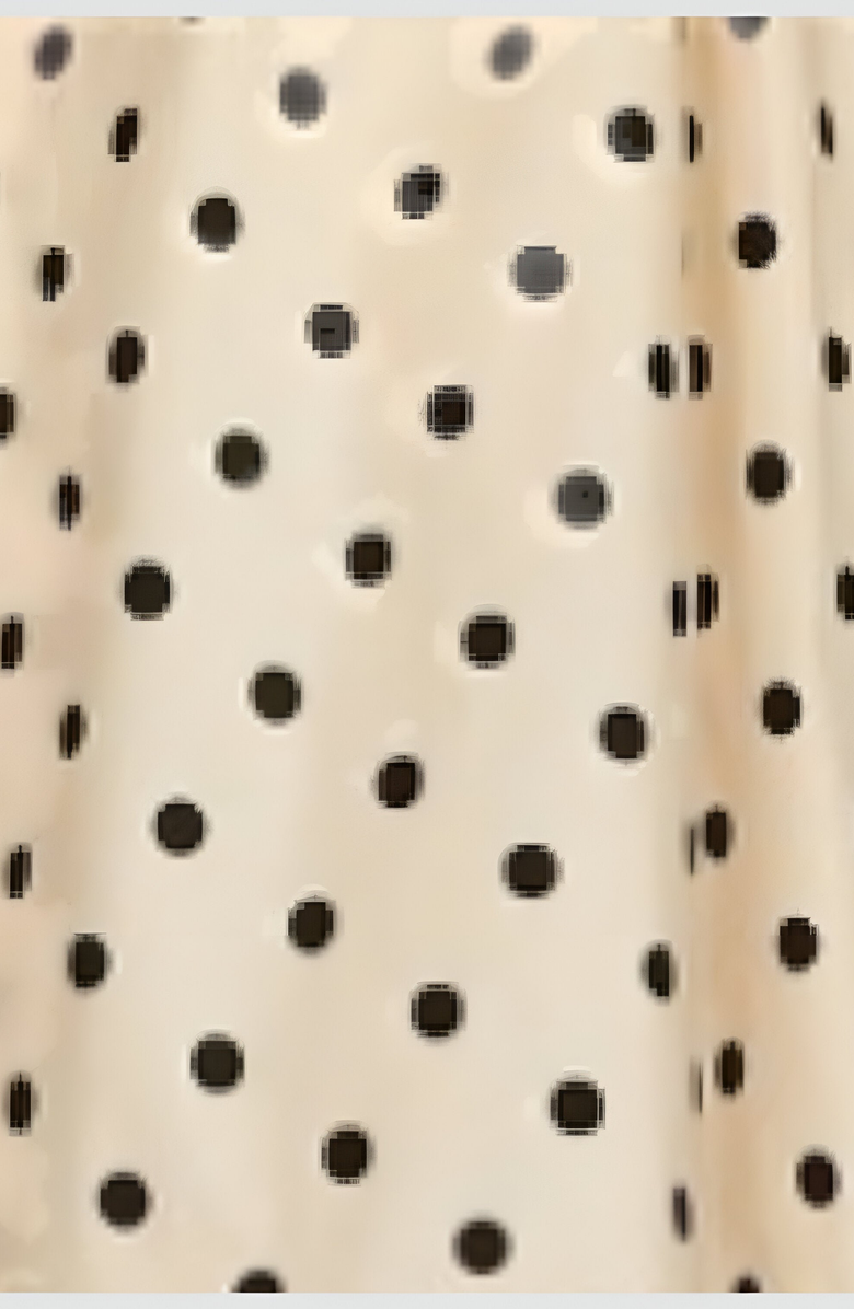 Modenaire Polka Dot Midi Shirt Dress with Cap Sleeves and Button Front, Alternate, color, 