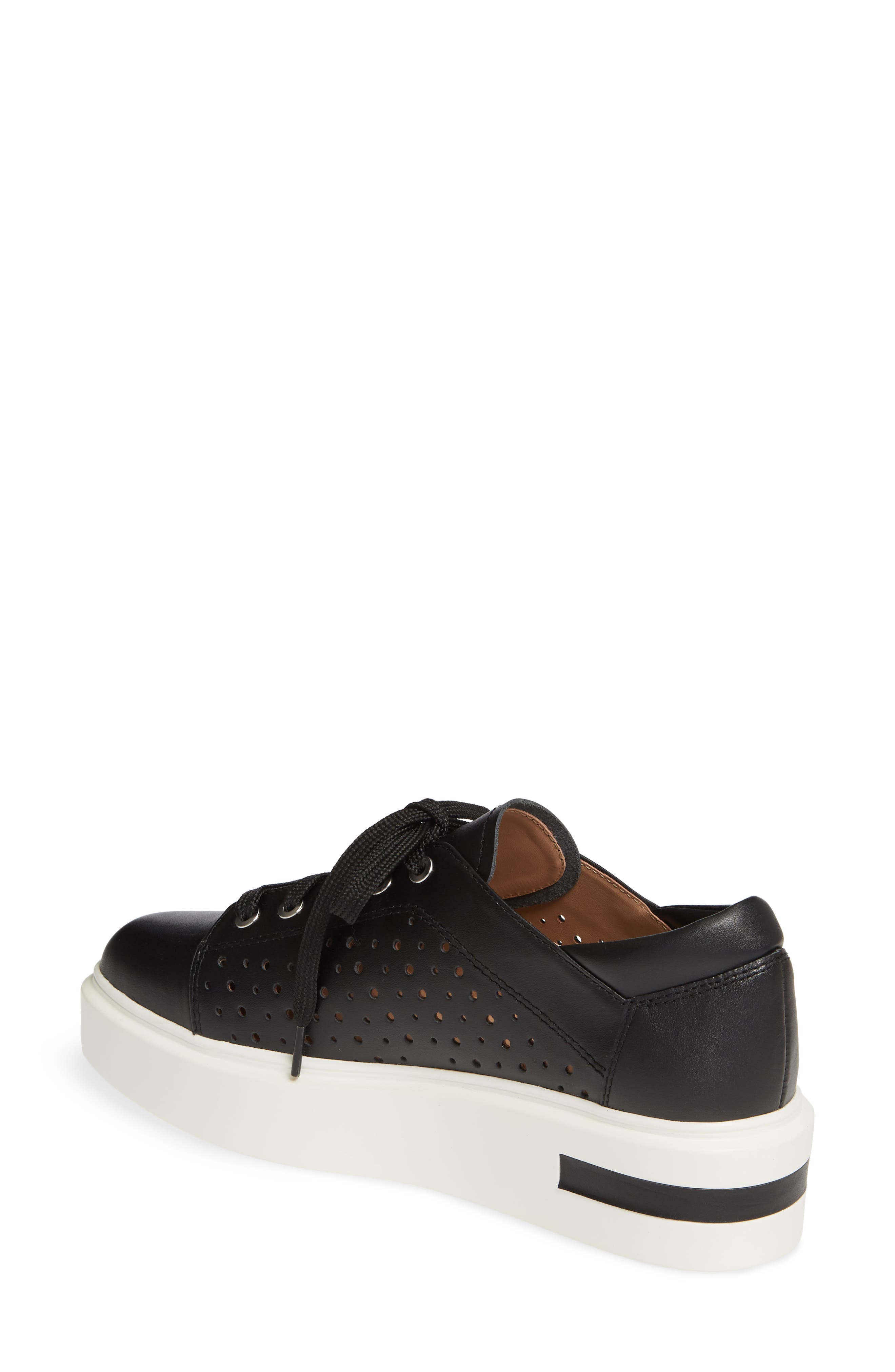 Kendra Platform Sneaker, Alternate, color, BLACK LEATHER