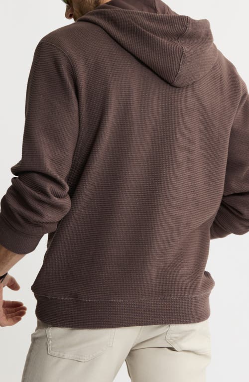 Jachs Textured Knit Hooded Pullover In Brown