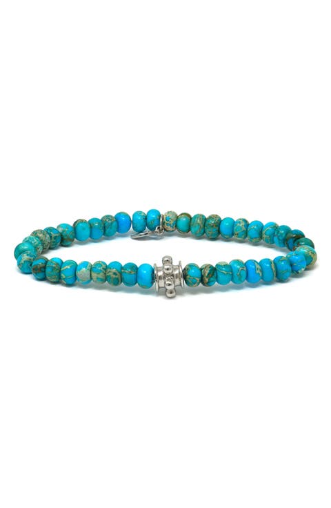 Bohème Smooth Turquoise Jasper Rondelle Stretch Bracelet
