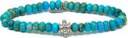 Anzie Bohème Smooth Turquoise Jasper Rondelle Stretch Bracelet