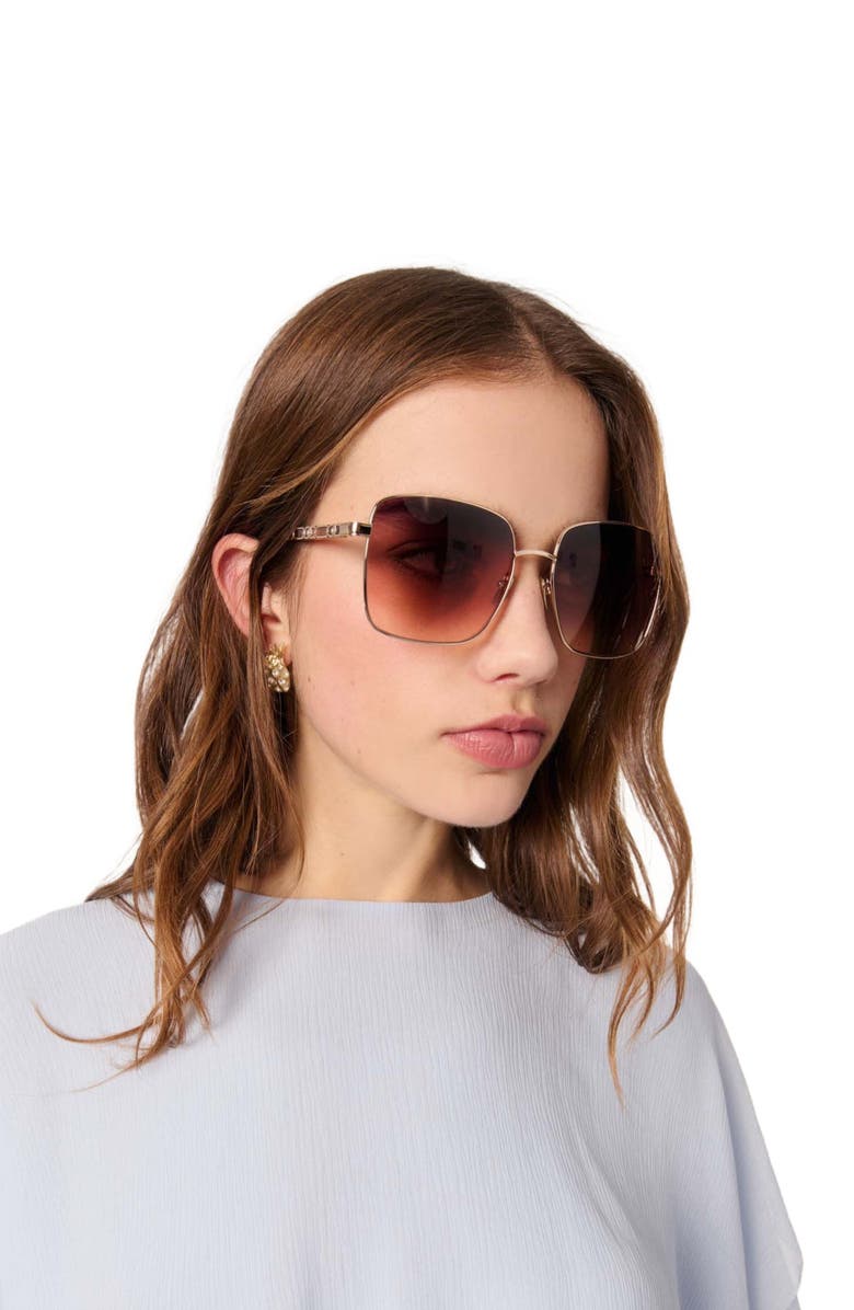 maje Ruffled chiffon top, Alternate, color,