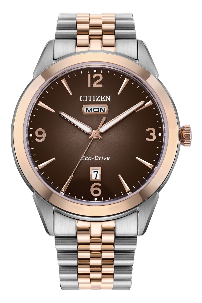 Rolan Eco-Drive Bracelet Watch, 40.5mm, Main, color, TWO-TONE