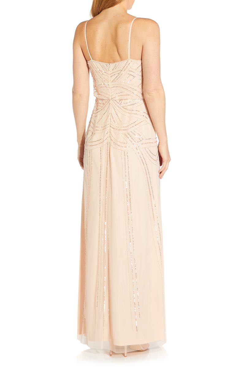 Adrianna Papell Beaded Blouson Gown, Alternate, color,
