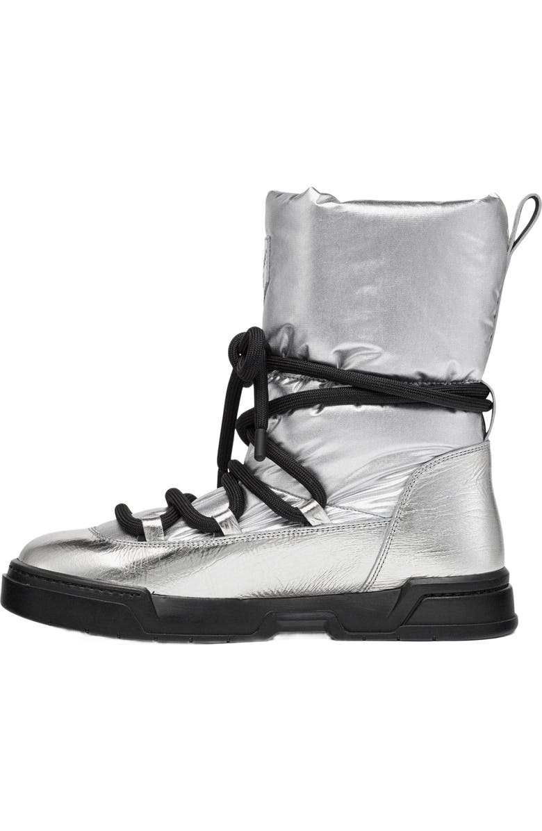 MCM Skyward Ankle Boots in Metallic Calf Leather, Alternate, color, Silver
