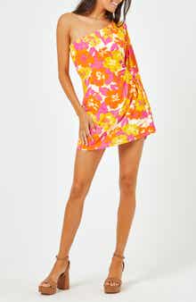 LSPACE Kensa One-Shoulder Long Sleeve Cover-Up Dress