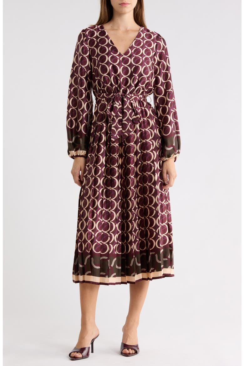 Geometric Print Maxi Dress, Main, color, GEO WINE