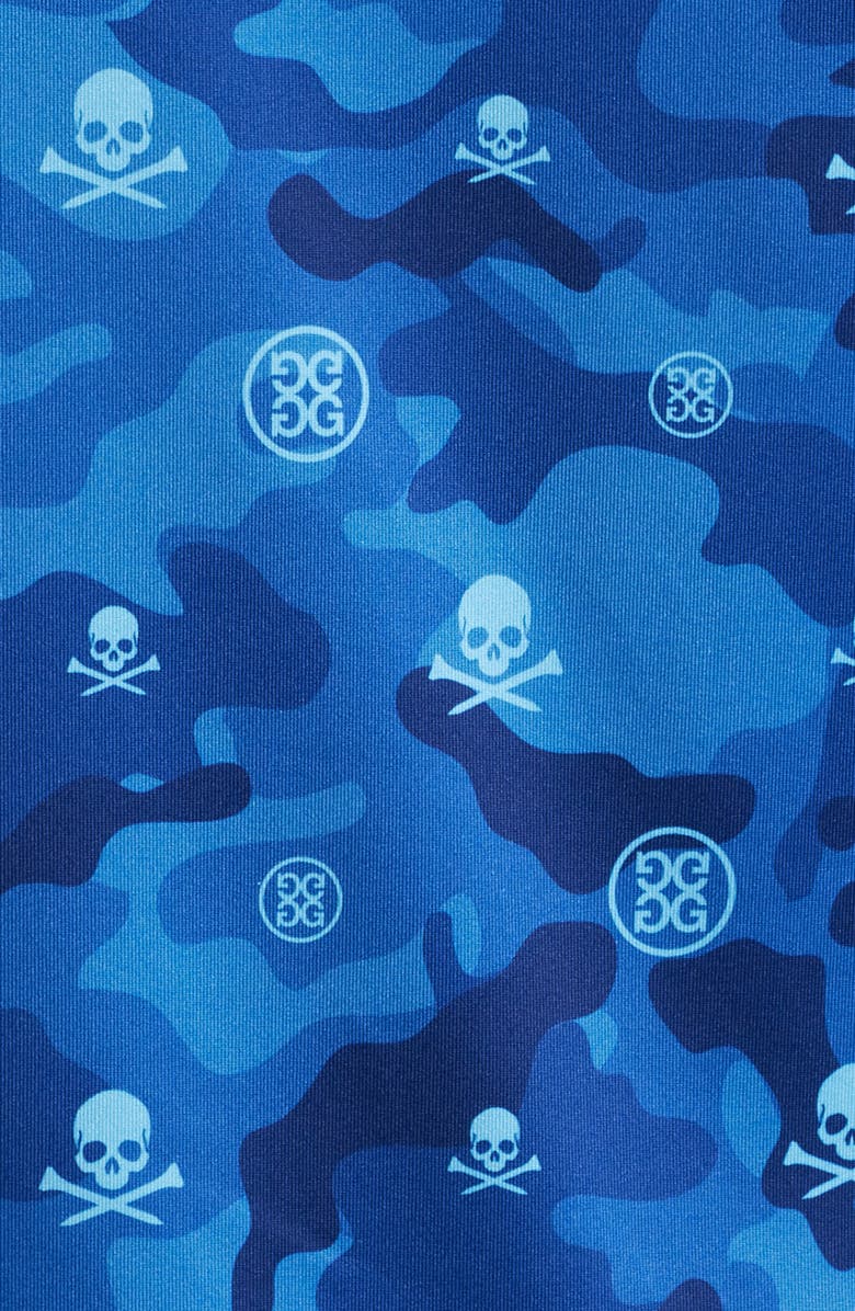 G/FORE Icon Camo Stretch Tech Jersey Polo Shirt, Alternate, color, Azul