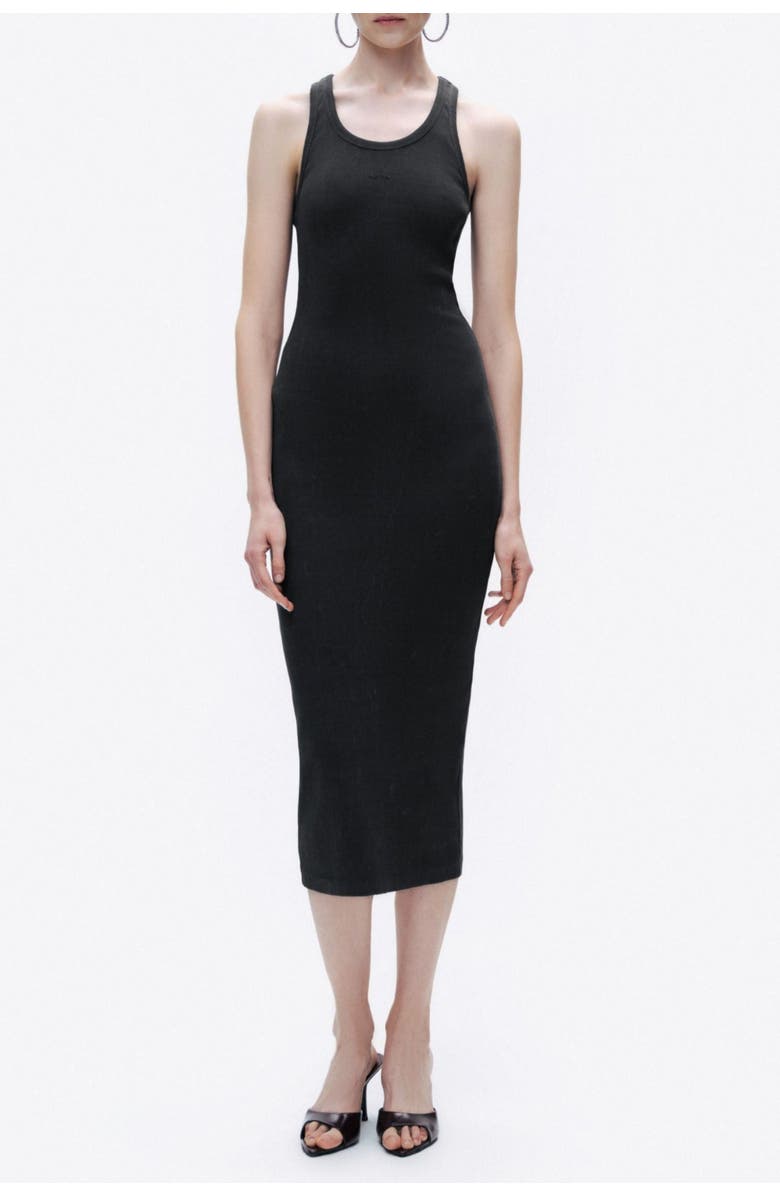 Nocturne Brown Slim-Fit Maxi Dress with Racerback Detail, Main, color, 