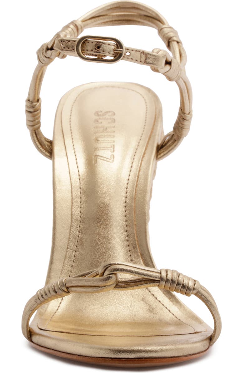 Schutz Nara Ankle Strap Wedge Sandal, Alternate, color, Platina