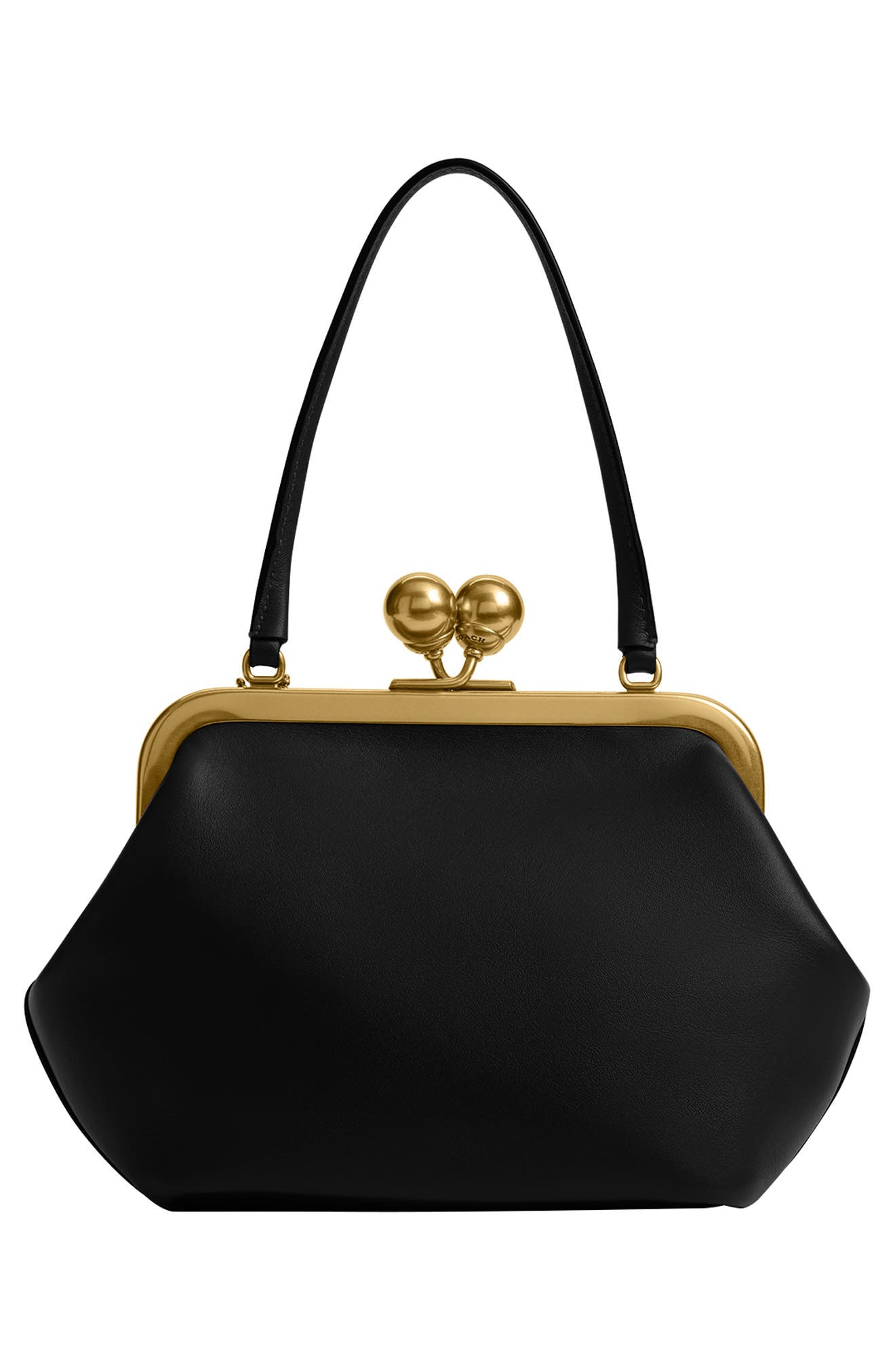 COACH Kisslock Frame Leather Bag, Alternate, color, 