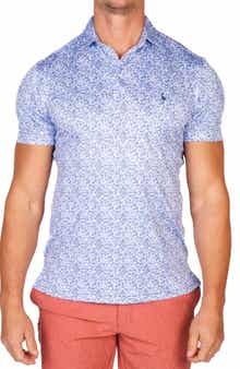 TailorByrd Blue Petals Performance Golf Polo