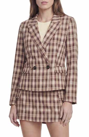 Plaid Double Breasted Blazer