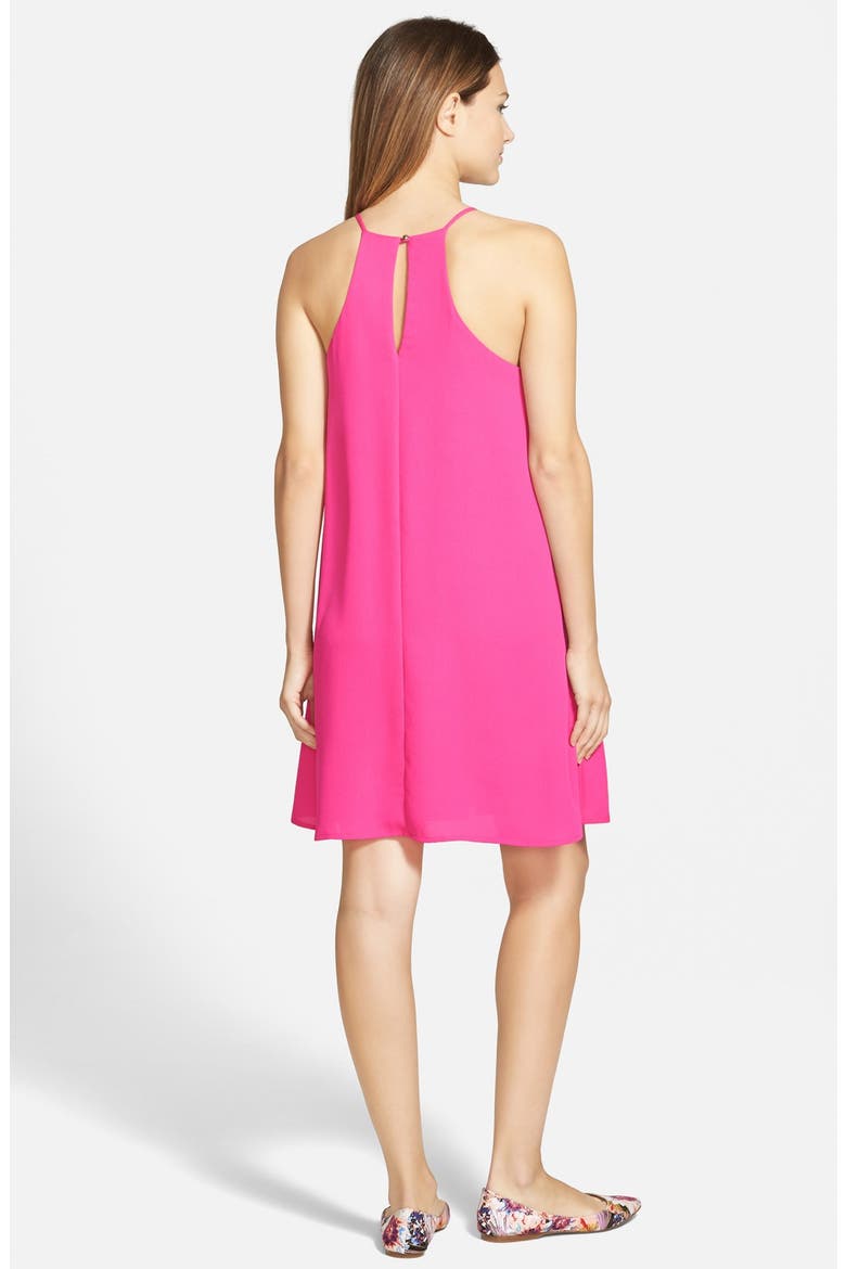 High Neck Swing Dress, Alternate, color, FUSCHIA