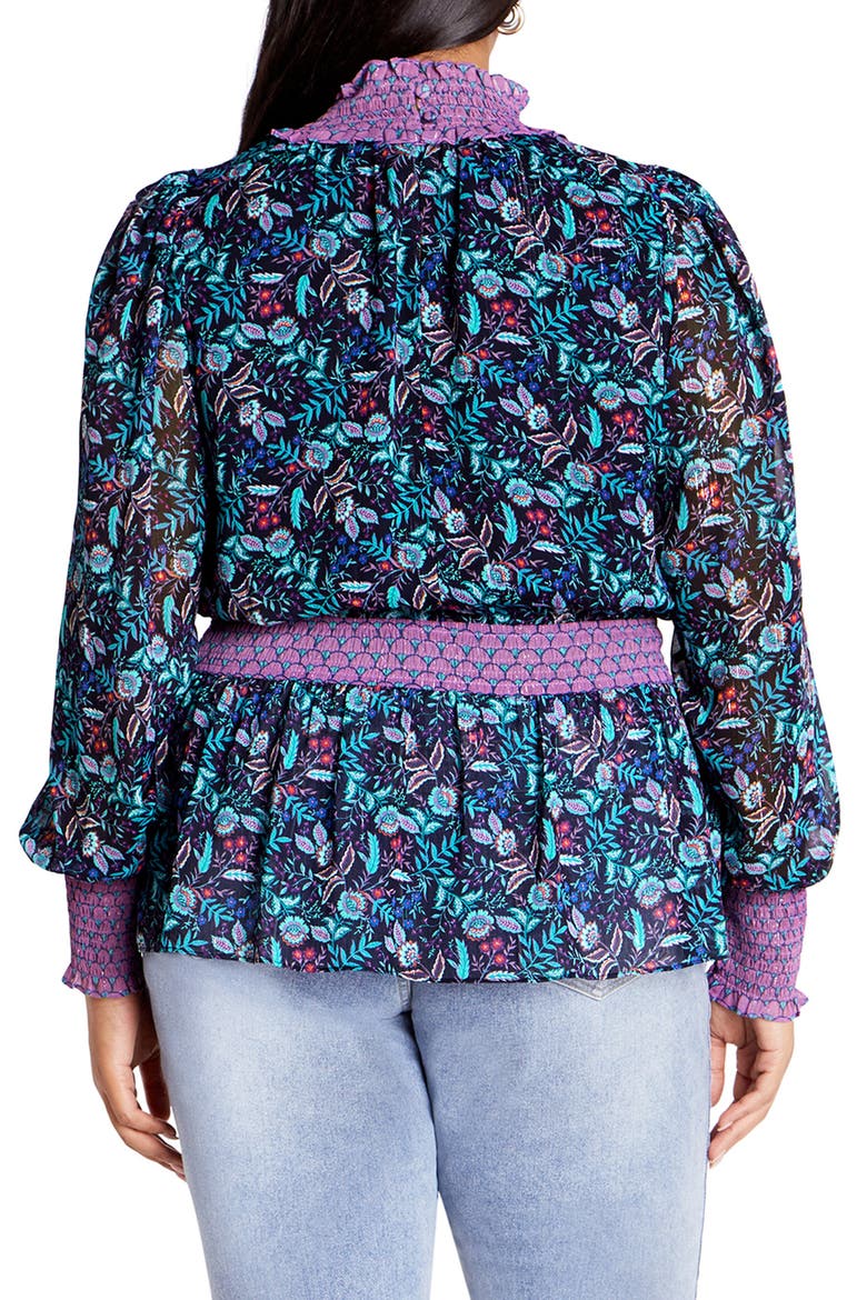 Annalise Floral Smocked Top, Alternate, color, FLORENTINE