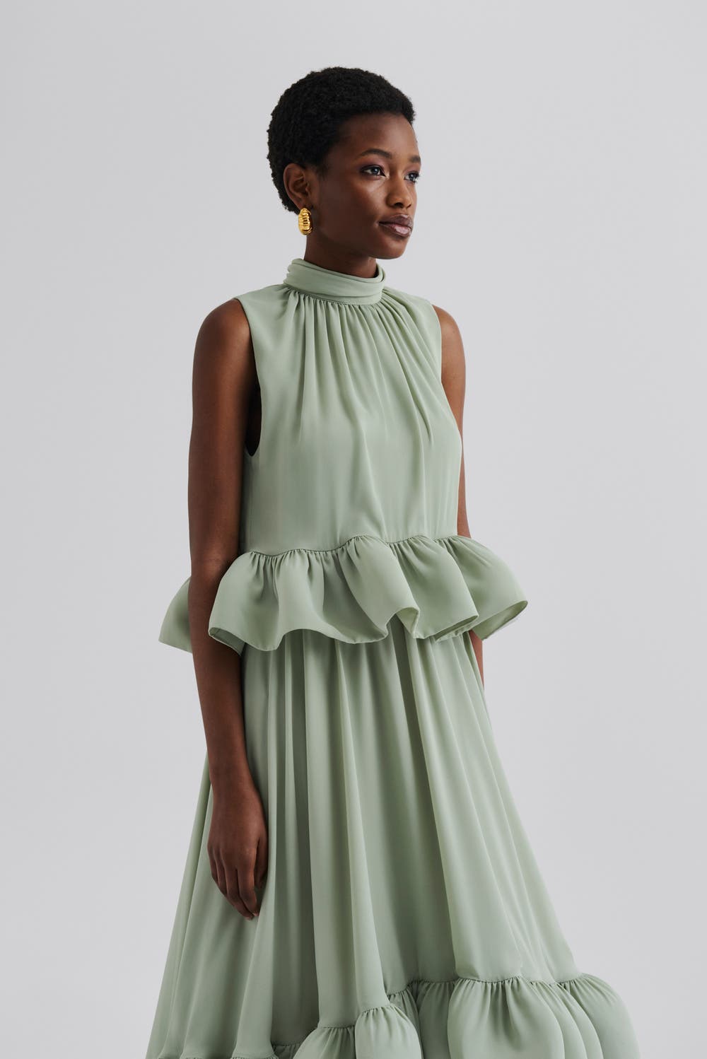 Lune Halterneck Frilled Hem Blouse - image 4