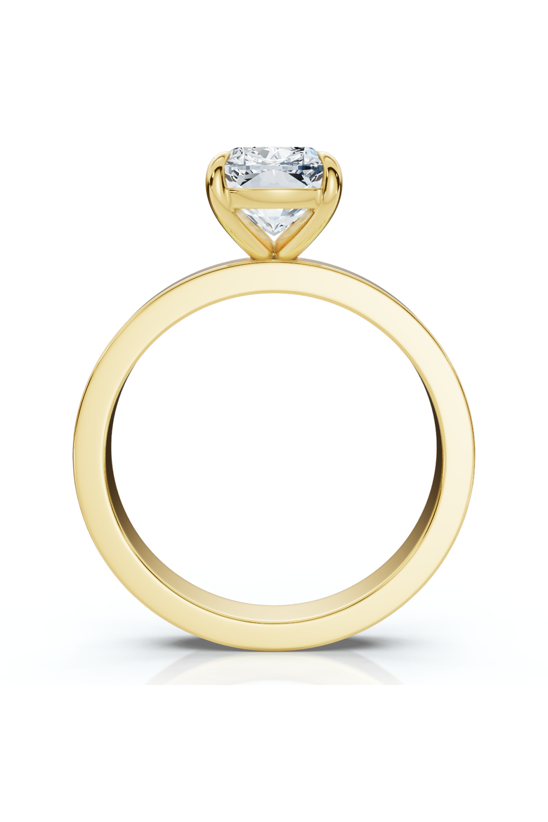 Certified 2Ct Cushion Diamond Cigar Band Engagement Ring 14k Gold Lab Grown, Alternate, color, 14k Yellow Gold
