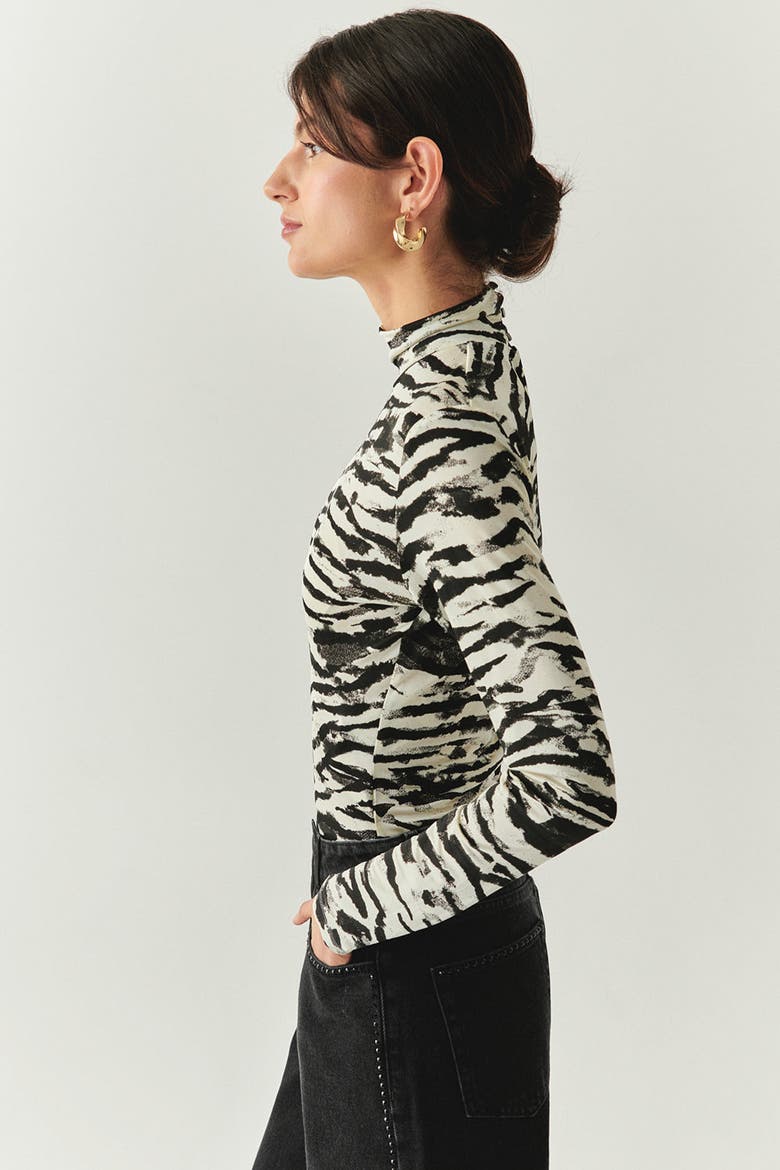 Laylani Zebra Print Top, Alternate, color, BLACK-BEIGE