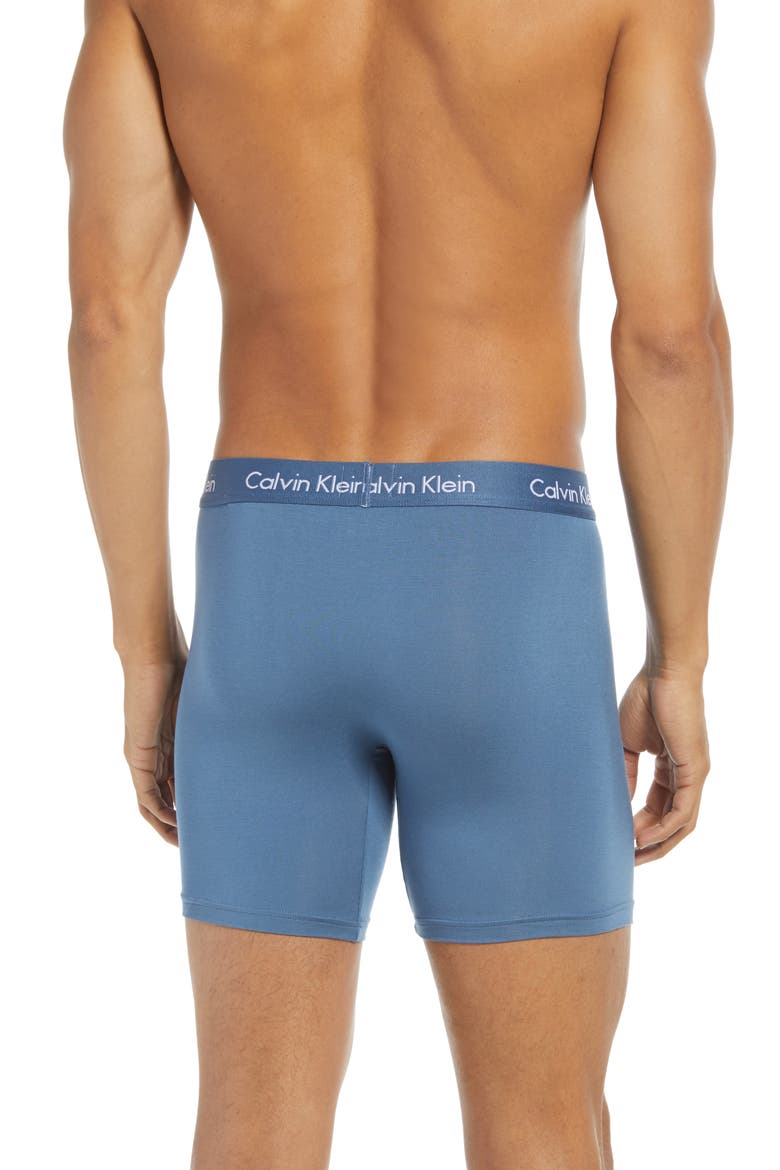 Body 3-Pack Stretch Modal Boxer Briefs, Alternate, color, BLUE/ BLUE/ RED