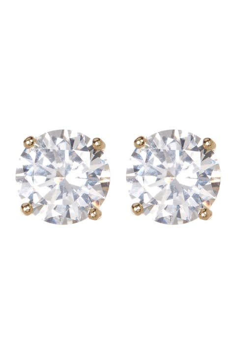 Sterling Silver Round Cut CZ Studs - 2.00 ctw