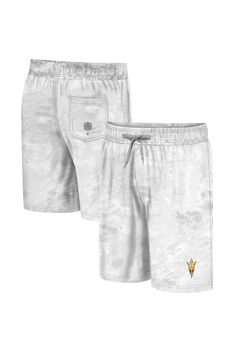 Men's Colosseum White Arizona State Sun Devils Realtree Aspect Ohana Swim Shorts, Main, color, White