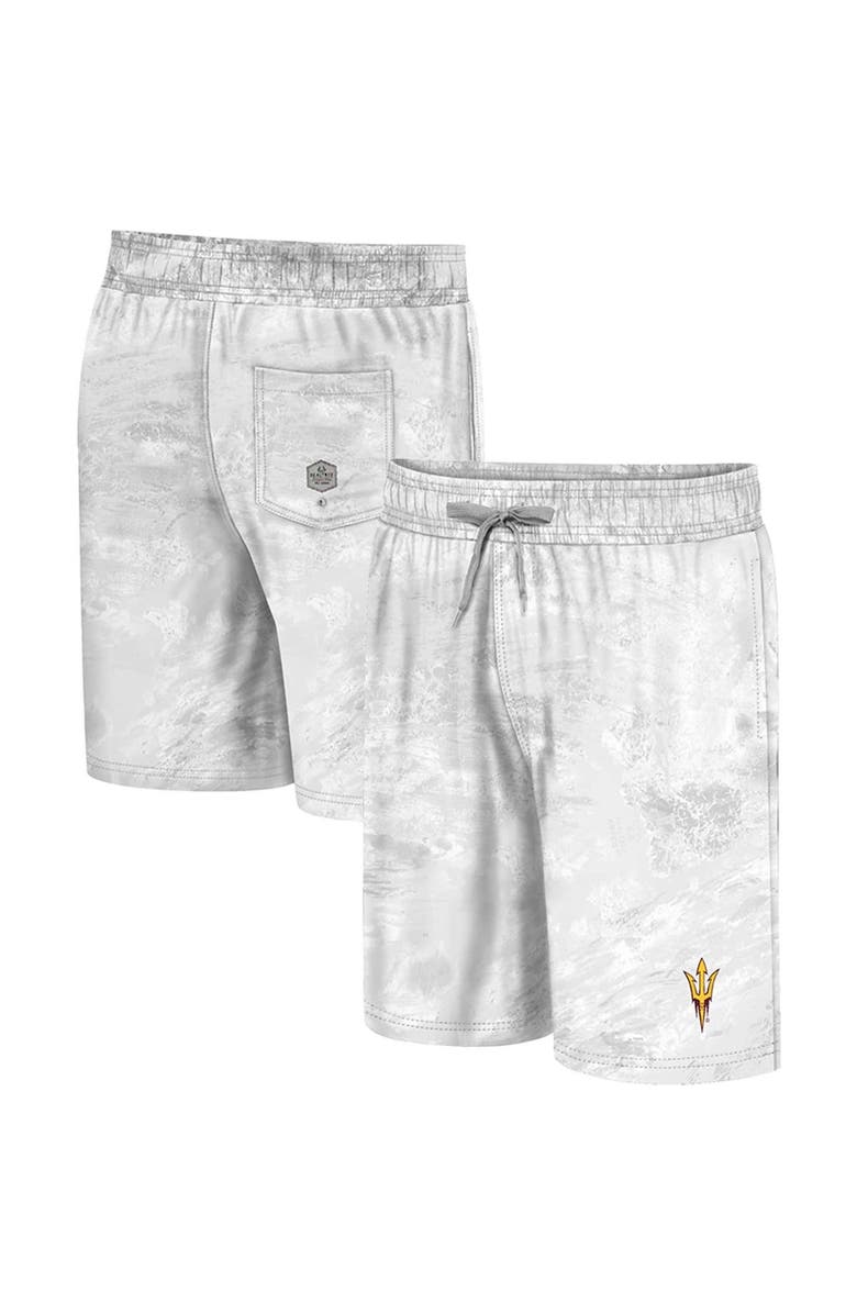 COLOSSEUM Men's Colosseum White Arizona State Sun Devils Realtree Aspect Ohana Swim Shorts, Main, color, White