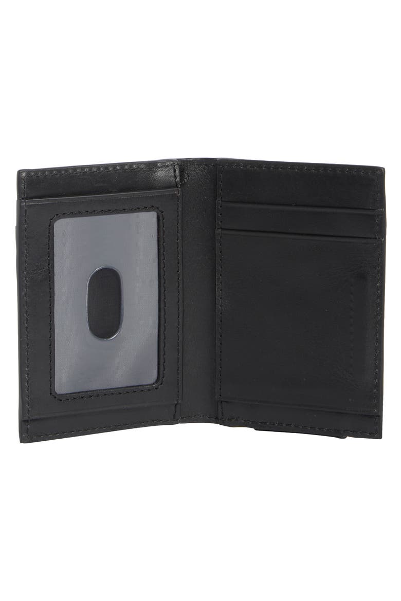 Hunter Glazed Leather Money Clip Wallet, Alternate, color, BLACK