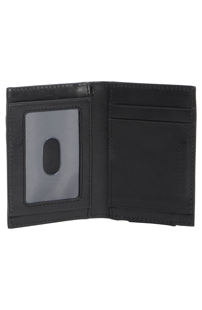 Johnston & Murphy Hunter Glazed Leather Money Clip Wallet, Alternate, color, Black